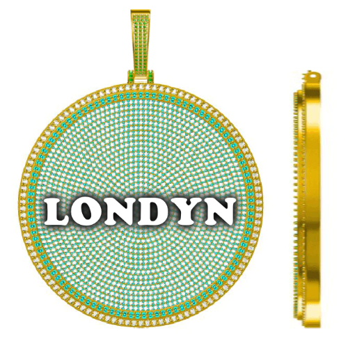 CUSTOM LETTER NECKLACE 3D BIG DISC
