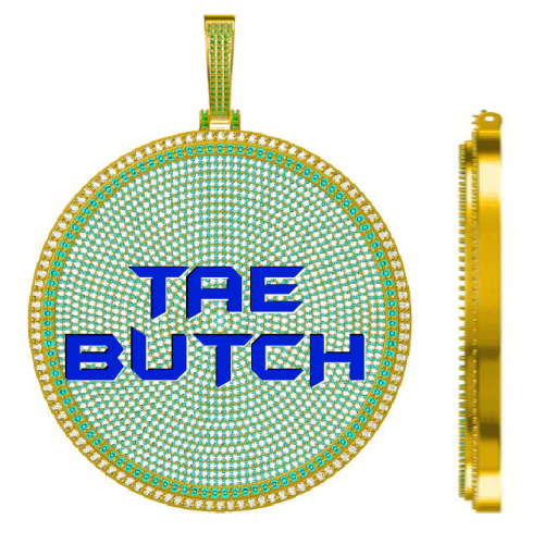 CUSTOM LETTER NECKLACE 3D BIG DISC