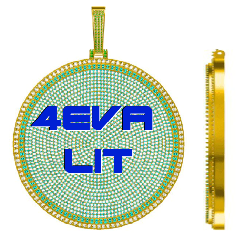CUSTOM LETTER NECKLACE 3D BIG DISC