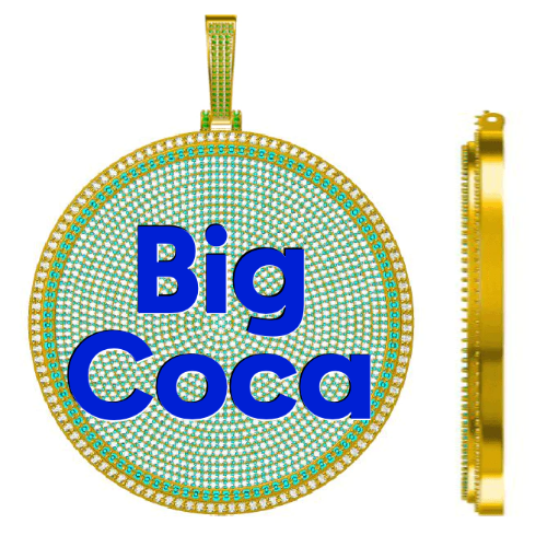 CUSTOM LETTER NECKLACE 3D BIG DISC