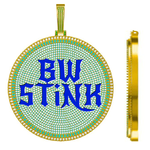 CUSTOM LETTER NECKLACE 3D BIG DISC