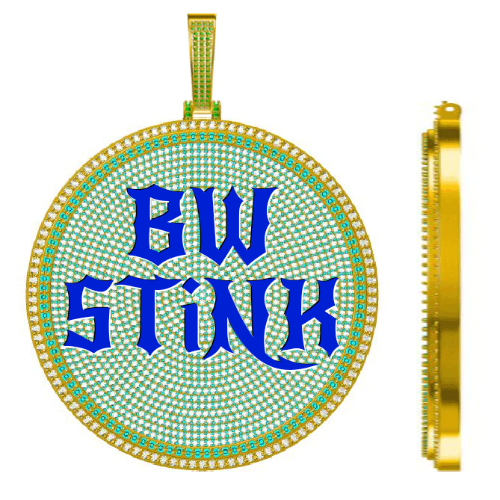 CUSTOM LETTER NECKLACE 3D BIG DISC