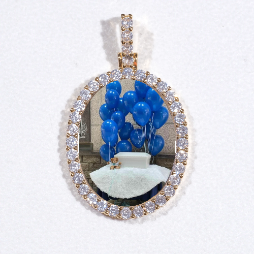 3D Oval Custom Picture Pendant