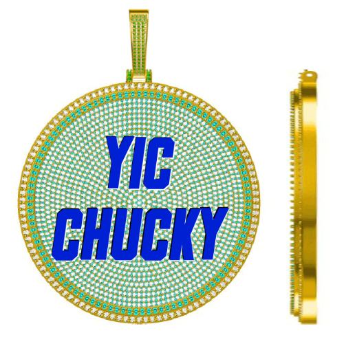CUSTOM LETTER NECKLACE 3D BIG DISC
