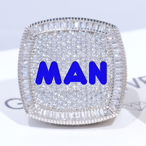 CUSTOM LETTER 3D ICED RING