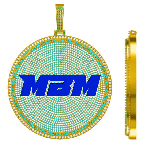 CUSTOM LETTER NECKLACE 3D BIG DISC