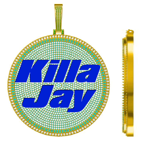 CUSTOM LETTER NECKLACE 3D BIG DISC