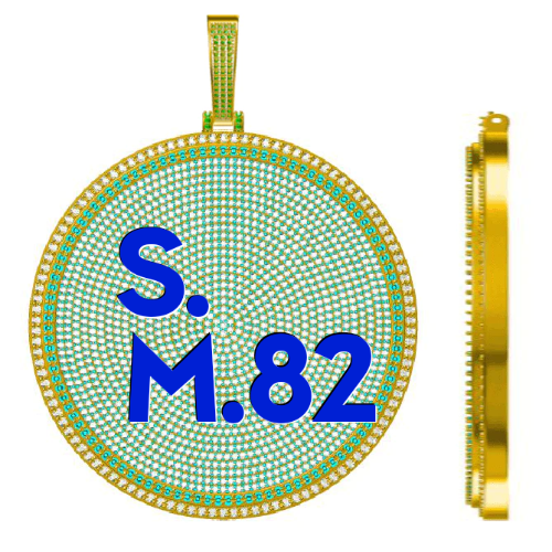 CUSTOM LETTER NECKLACE 3D BIG DISC