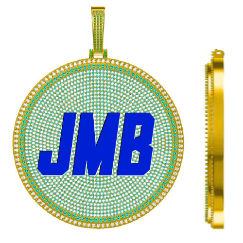 CUSTOM LETTER NECKLACE 3D BIG DISC
