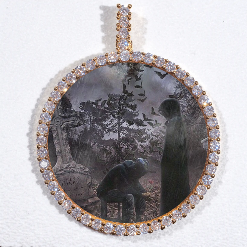 LARGE 3D CIRCLE CUSTOM PICTURE PENDANT