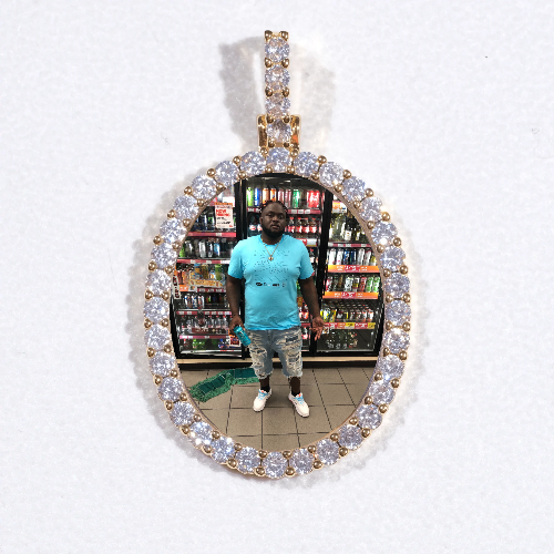 3D Oval Custom Picture Pendant
