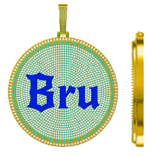 CUSTOM LETTER NECKLACE 3D BIG DISC