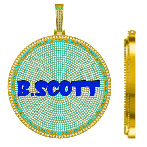CUSTOM LETTER NECKLACE 3D BIG DISC