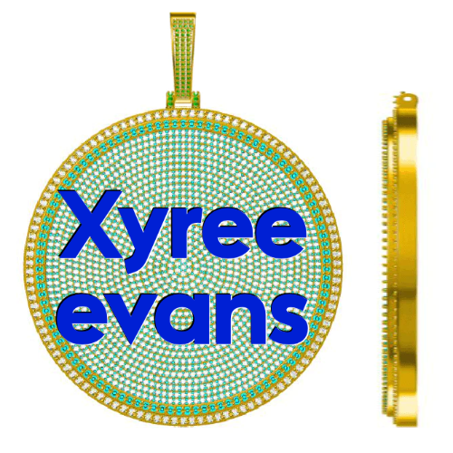 CUSTOM LETTER NECKLACE 3D BIG DISC