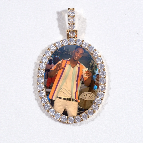 3D Oval Custom Picture Pendant