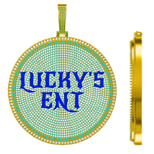 CUSTOM LETTER NECKLACE 3D BIG DISC