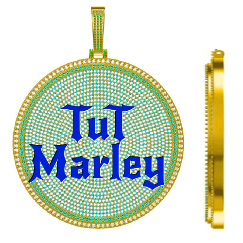 CUSTOM LETTER NECKLACE 3D BIG DISC