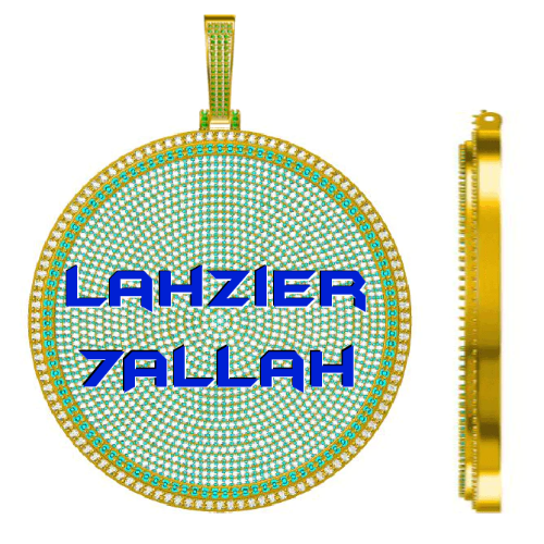 CUSTOM LETTER NECKLACE 3D BIG DISC