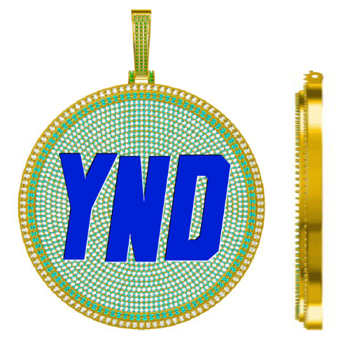 CUSTOM LETTER NECKLACE 3D BIG DISC
