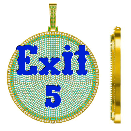 CUSTOM LETTER NECKLACE 3D BIG DISC