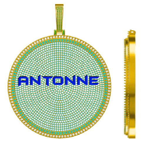 CUSTOM LETTER NECKLACE 3D BIG DISC