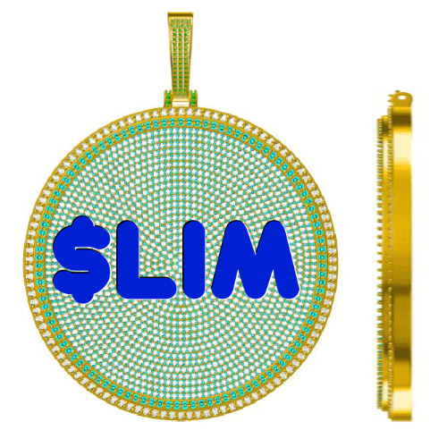 CUSTOM LETTER NECKLACE 3D BIG DISC