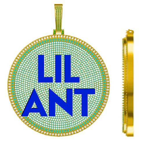 CUSTOM LETTER NECKLACE 3D BIG DISC