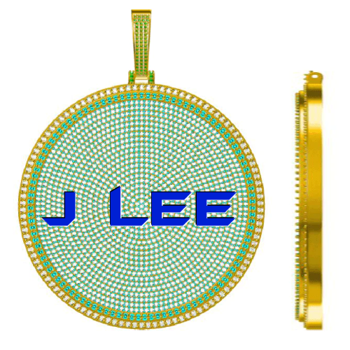 CUSTOM LETTER NECKLACE 3D BIG DISC