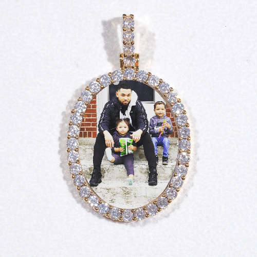 3D Oval Custom Picture Pendant