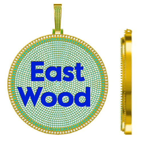 CUSTOM LETTER NECKLACE 3D BIG DISC