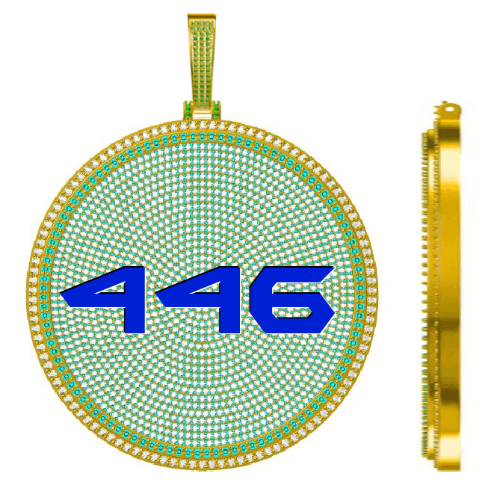 CUSTOM LETTER NECKLACE 3D BIG DISC