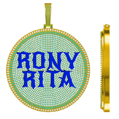 CUSTOM LETTER NECKLACE 3D BIG DISC