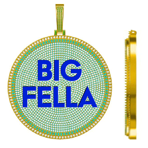 CUSTOM LETTER NECKLACE 3D BIG DISC