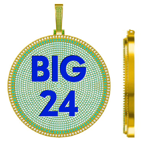 CUSTOM LETTER NECKLACE 3D BIG DISC