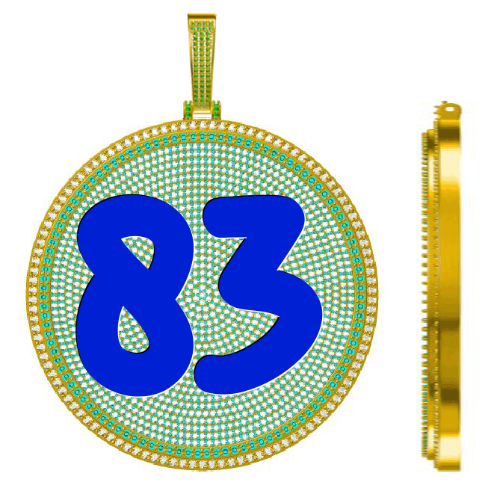 CUSTOM LETTER NECKLACE 3D BIG DISC