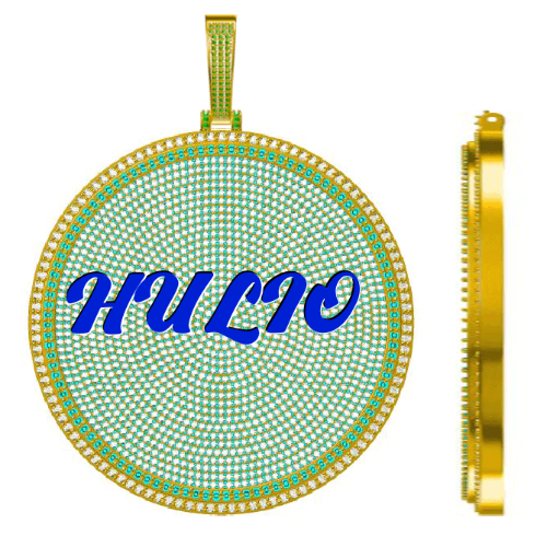 CUSTOM LETTER NECKLACE 3D BIG DISC