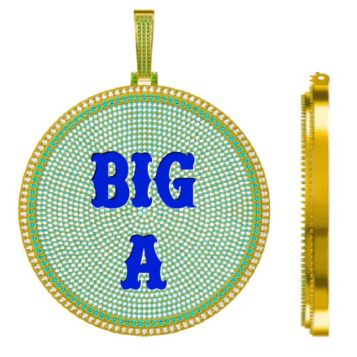 CUSTOM LETTER NECKLACE 3D BIG DISC