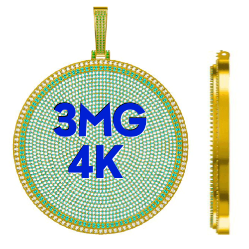 CUSTOM LETTER NECKLACE 3D BIG DISC