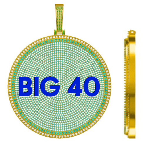 CUSTOM LETTER NECKLACE 3D BIG DISC