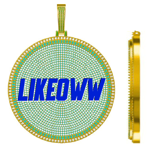CUSTOM LETTER NECKLACE 3D BIG DISC