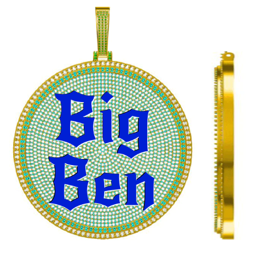 CUSTOM LETTER NECKLACE 3D BIG DISC