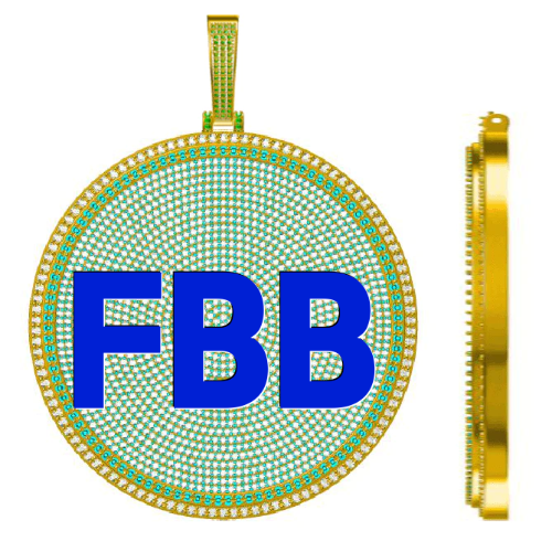 CUSTOM LETTER NECKLACE 3D BIG DISC