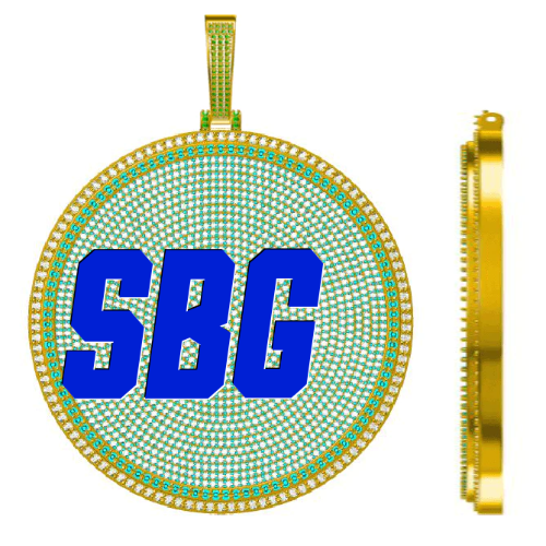 CUSTOM LETTER NECKLACE 3D BIG DISC