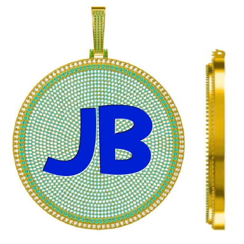 CUSTOM LETTER NECKLACE 3D BIG DISC