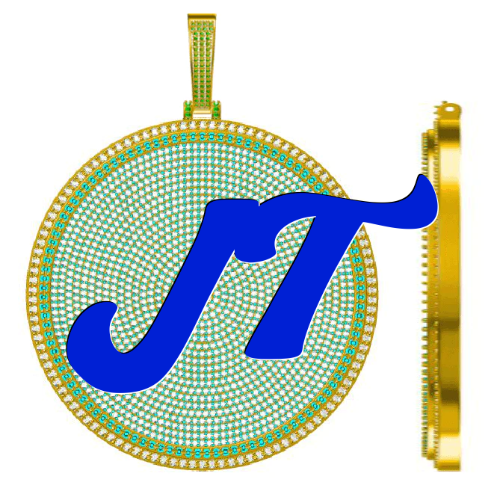 CUSTOM LETTER NECKLACE 3D BIG DISC