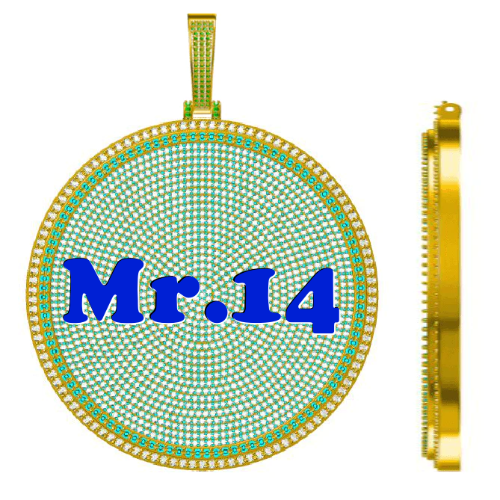 CUSTOM LETTER NECKLACE 3D BIG DISC