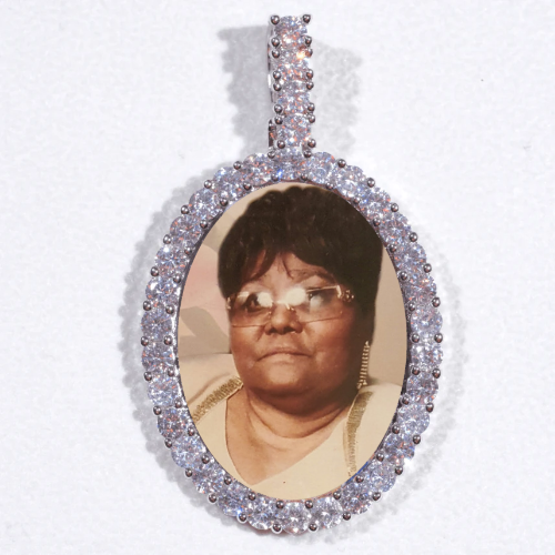 Large 3D Oval Custom Picture Pendant