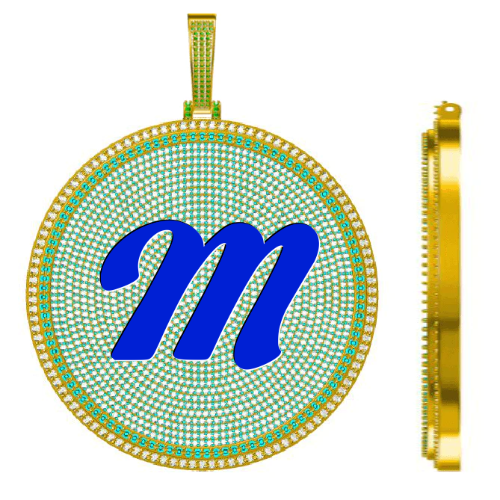 CUSTOM LETTER NECKLACE 3D BIG DISC