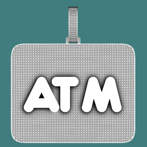 CUSTOM LETTER NECKLACE 3D BIG SQUARE