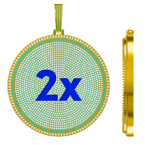 CUSTOM LETTER NECKLACE 3D BIG DISC